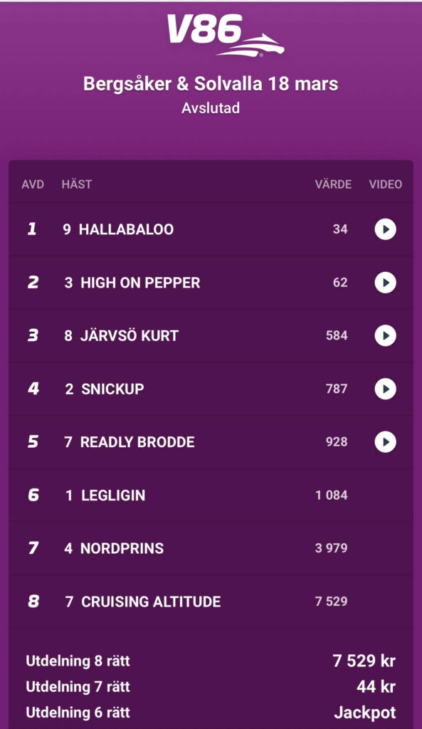 Bergsåker/Solvalla V86 260318