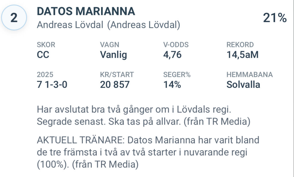 Jag spikar mot favoriten i V75-2