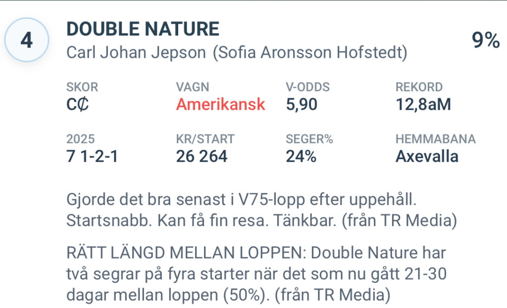 Jag spikar mot favoriten i V75-2