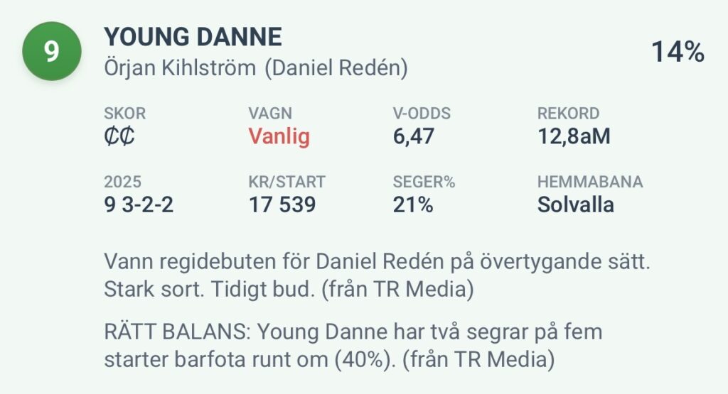 Berglunds drag - V85 Jägersro 25/10