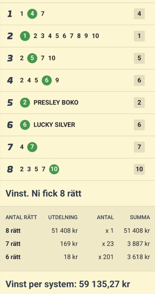 Travmasen med 8 rätt på V86 260429